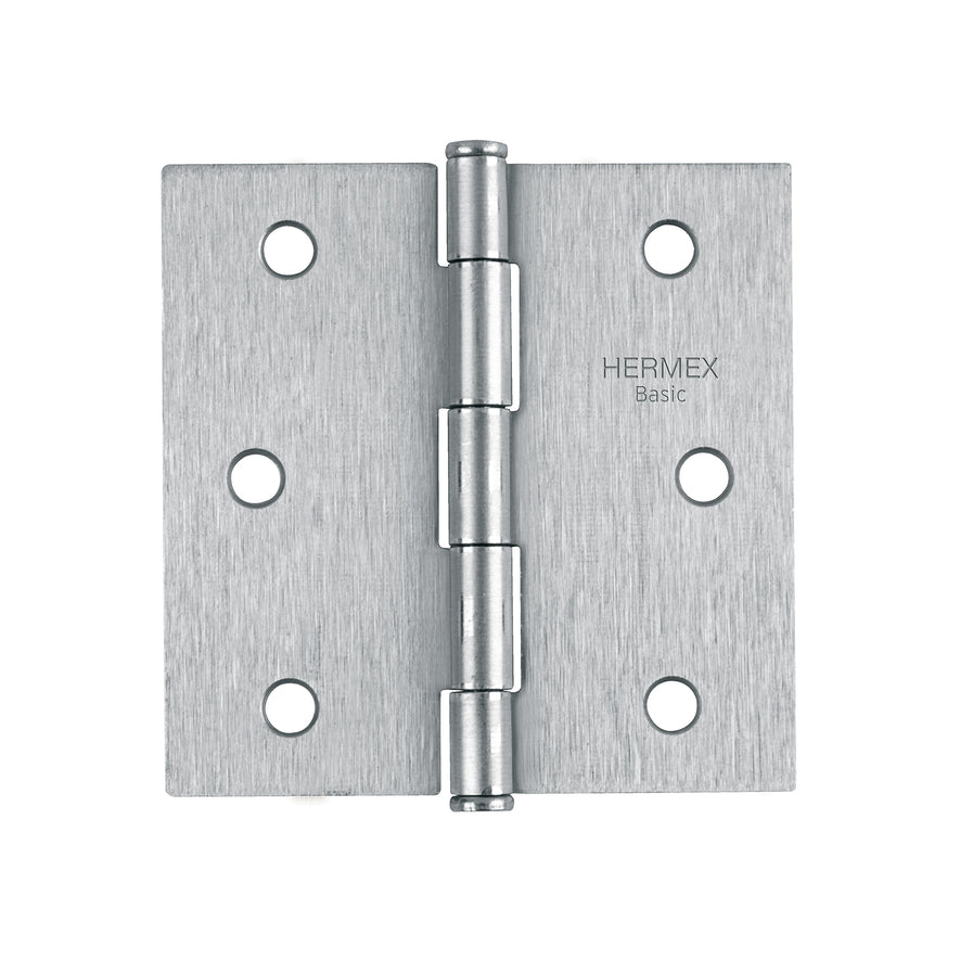 Bisagra cuadrada 3', satinado, cabeza plana, Basic Caja con 20, 23687