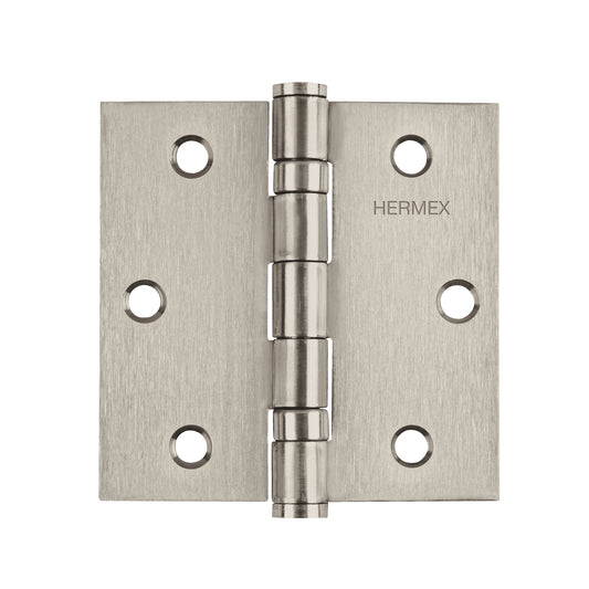 Bisagra cuadrada 3' acero inox, cabeza plana, Hermex Caja con 10, 43227