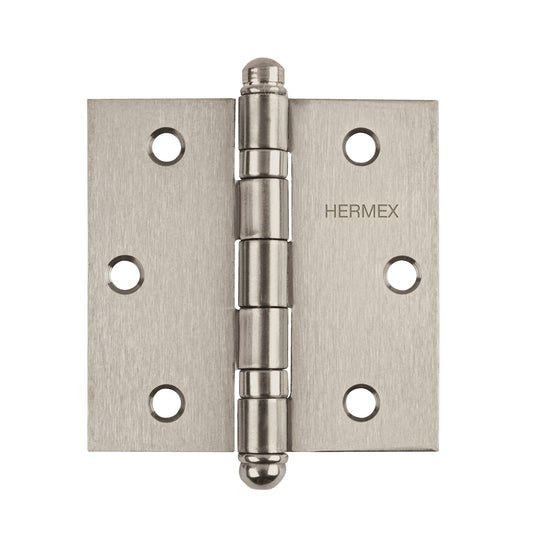 Bisagra cuadrada 3' acero inox, cabeza redonda, Hermex Caja con 10, 43222