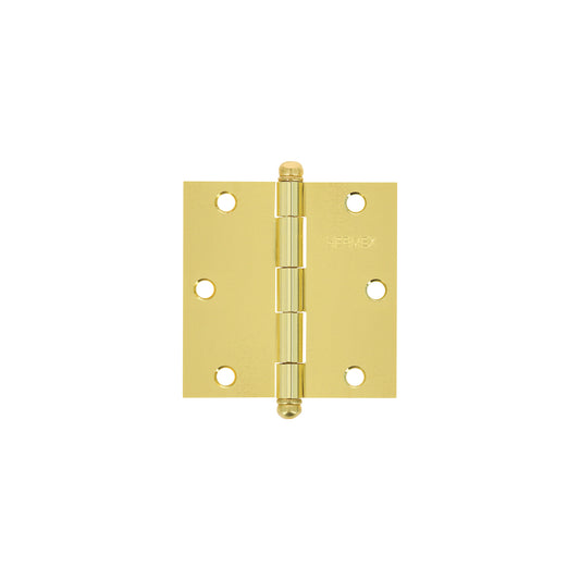 Bisagra cuadrada 3-1/2', latonado, cabeza redonda, Hermex Caja con 10, 43233