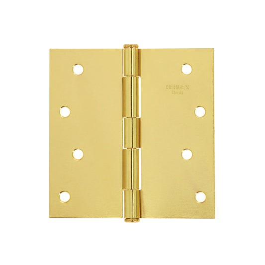 Bisagra cuadrada, 4',latonado, cabeza plana, Hermex Basic Caja con 10, 23686