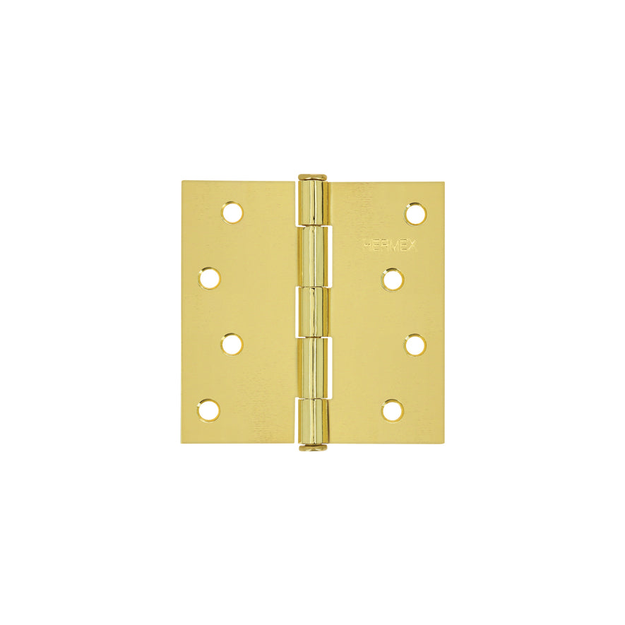 Bisagra cuadrada 4', latonado, cabeza plana, Hermex Caja con 10, 43239