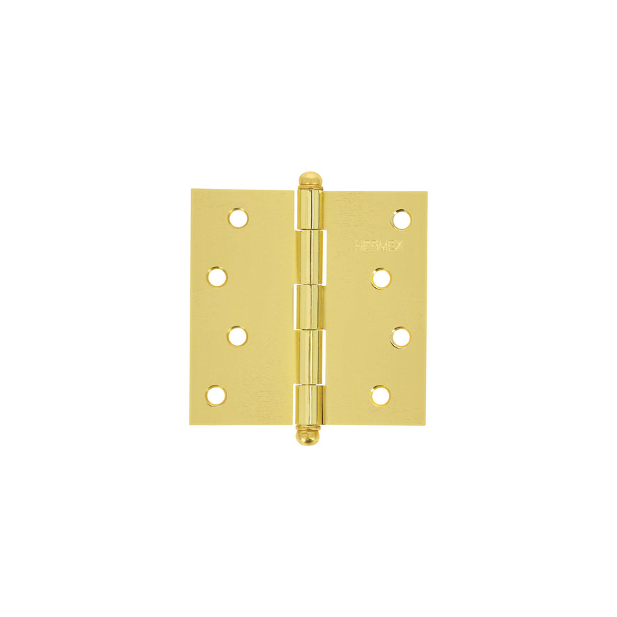 Bisagra cuadrada 4', latonado, cabeza redonda, Hermex Caja con 10, 43234