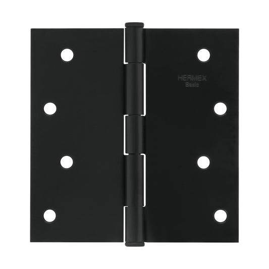 Bisagra cuadrada 4', negro mate, cabeza plana, Basic Caja con 10, 27136