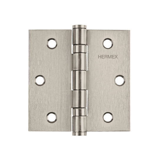 Bisagra cuadrada 4' acero inox, cabeza plana, Hermex Caja con 10, 43229