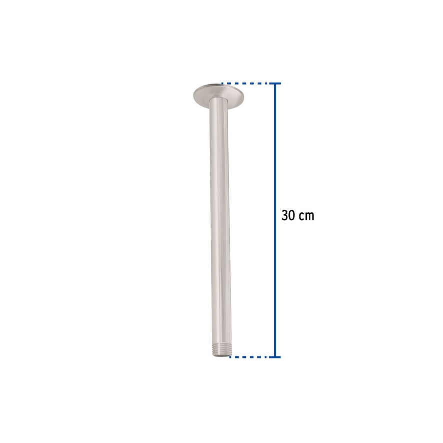 Brazo y chapetón de repuesto para regadera techo, satinado, 45589
