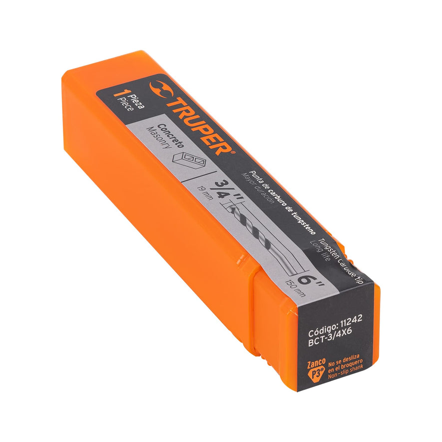 Broca para concreto de 3/4 x 6', Truper, 11242