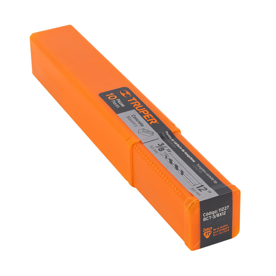 Broca para concreto de 3/8 x 12', Truper Caja con 10, 11227