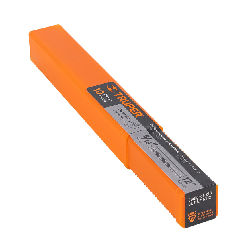 Broca para concreto de 5/16 x 12', Truper Caja con 10, 11218