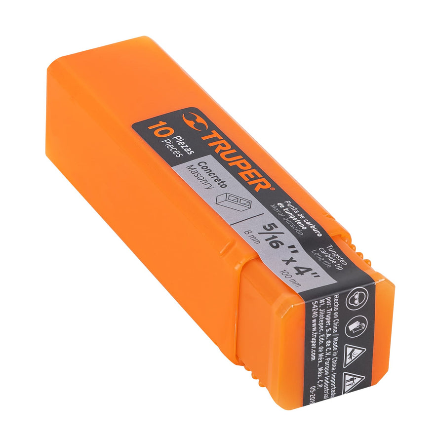 Broca para concreto de 5/16 x 4', Truper Caja con 10, 11212