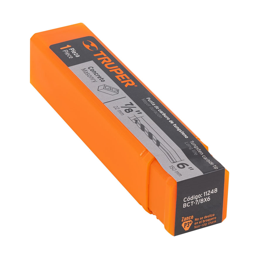 Broca para concreto de 7/8 x 6', Truper, 11248