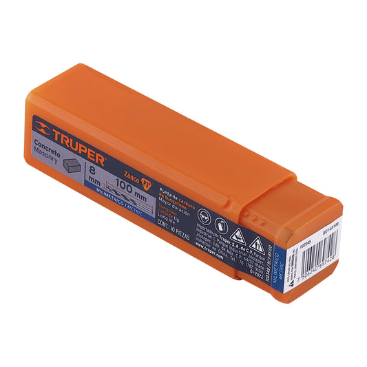 Broca para concreto 8 x 100 mm, Truper Caja con 10, 102345