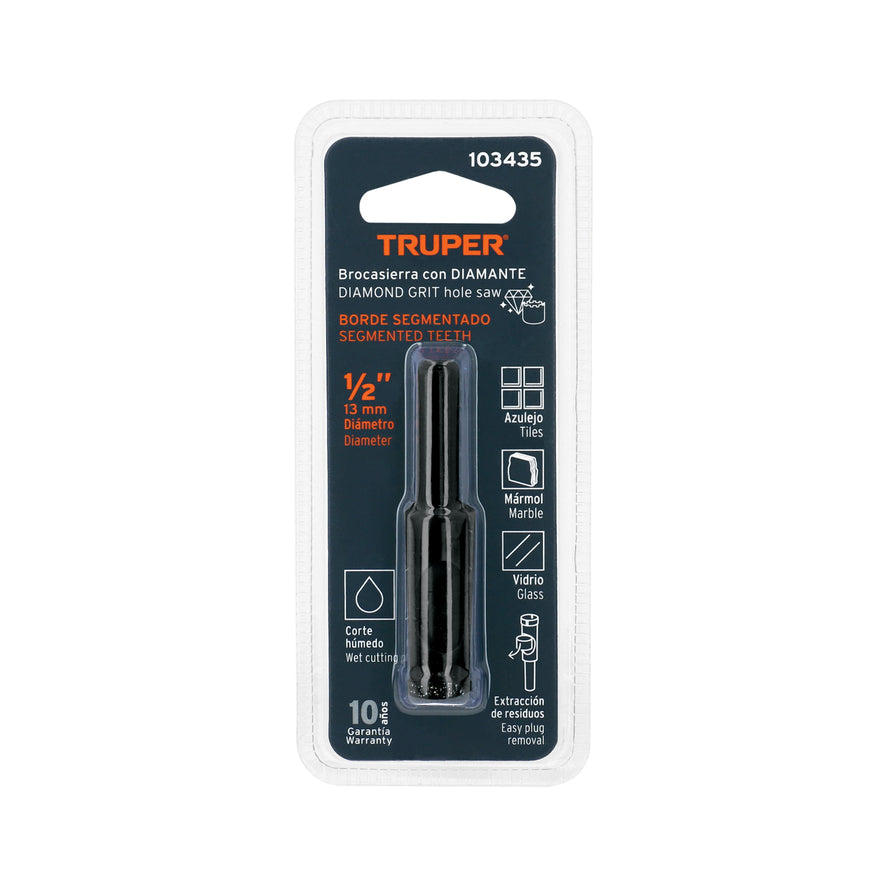 Broca diamantada 12mm (1/2'), TRUPER Caja con 2, 103435