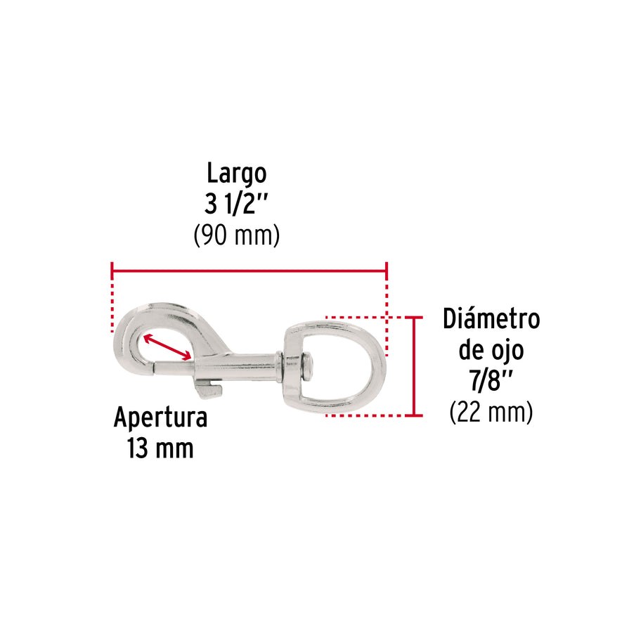 Bandola de zinc de 7/8' giratoria, Fiero Caja con 12, 44032
