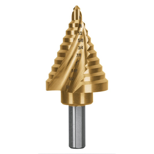 Broca escalonada titanio 10 escalones 1/4' a 1-3/8', Expert, 101556