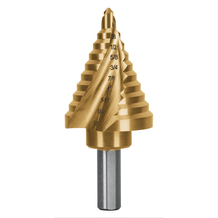 Broca escalonada titanio 10 escalones 1/4' a 1-3/8', Expert, 101556