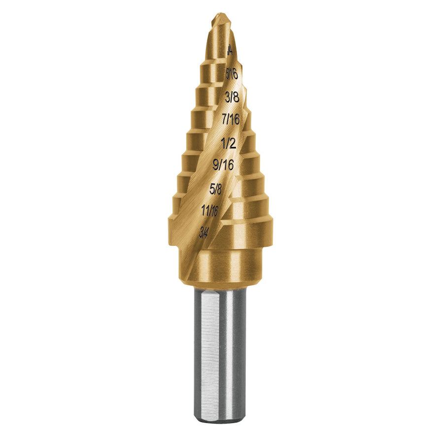 Broca escalonada titanio 9 escalones 1/4' a 3/4', Expert Caja con 3, 101552