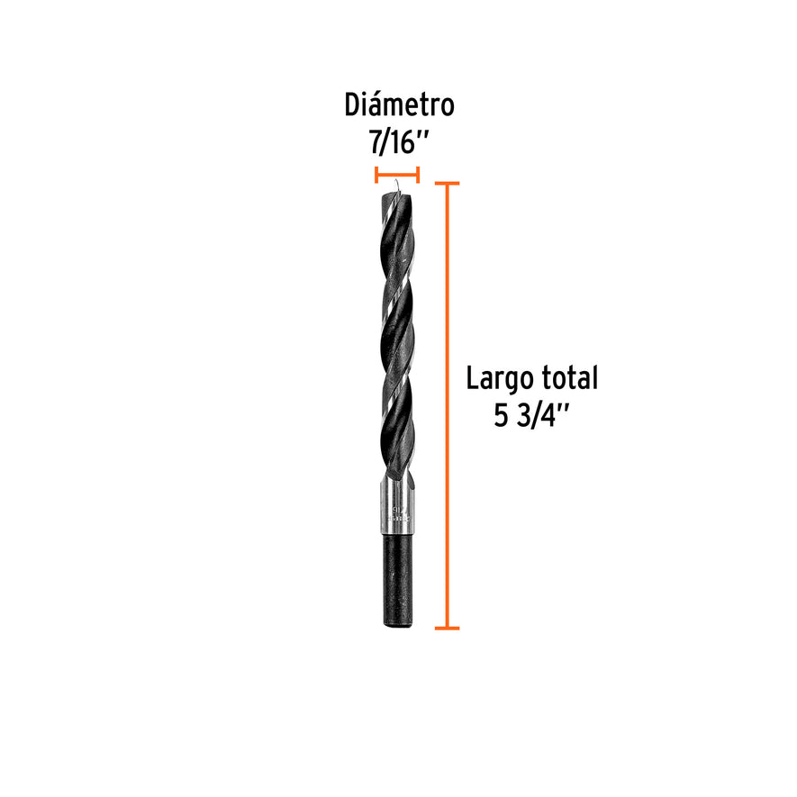 Broca con punta centradora para madera 7/16', TRUPER Caja con 6, 101695