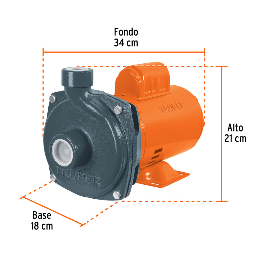 Bomba centrífuga para agua, 1 HP, Truper, 100430