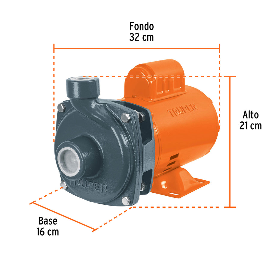 Bomba centrífuga para agua, 3/4 HP, Truper, 100389