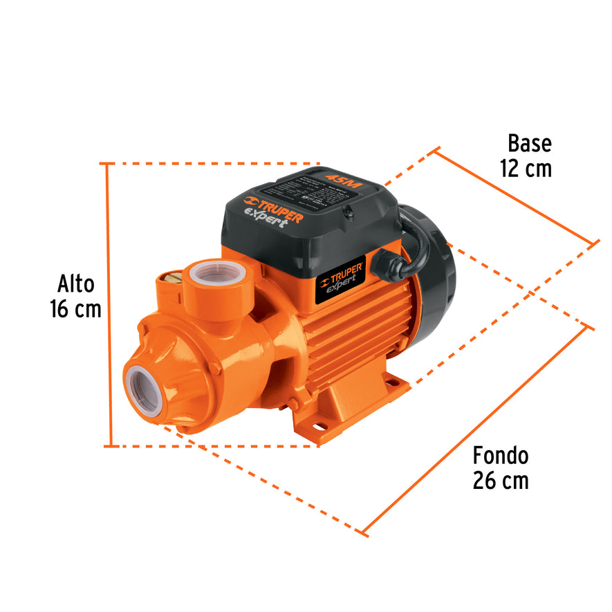 Bomba periférica 1/2 HP, altura máxima 45 m, Truper Expert, 10068