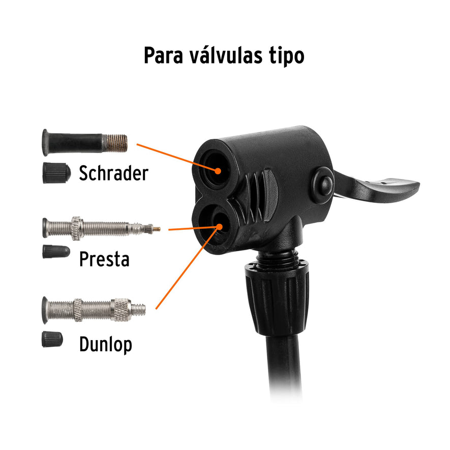 Bomba manual para inflar, 80 PSI, PRETUL Caja con 6, 21690