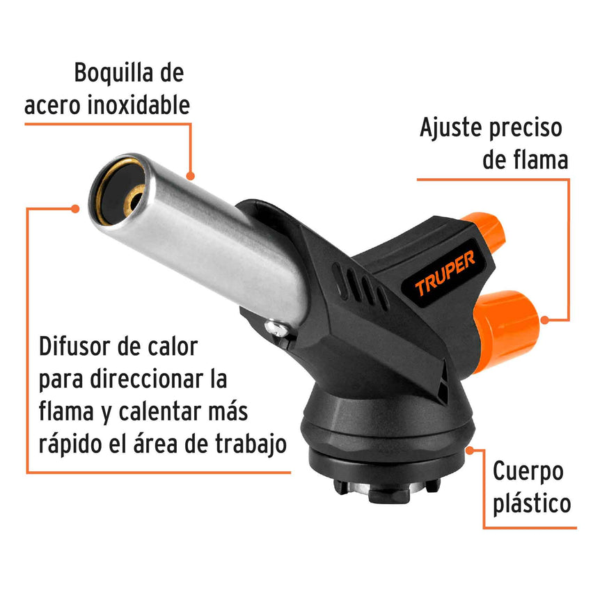 Boquilla plástica, enc.electrónico, p/lata de gas 1/4 vuelta Caja con 4, 101969