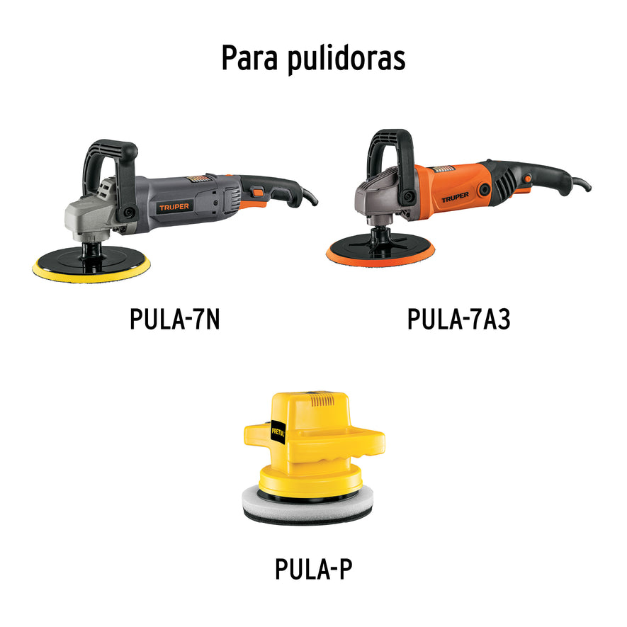 Borla p/pulir de lana de 7' hook and loop, TRUPER, 16709