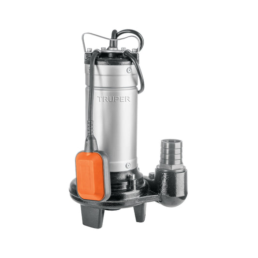 Bomba sumergible acero inox./hierro, a.sucia, 1HP, Truper, 104077