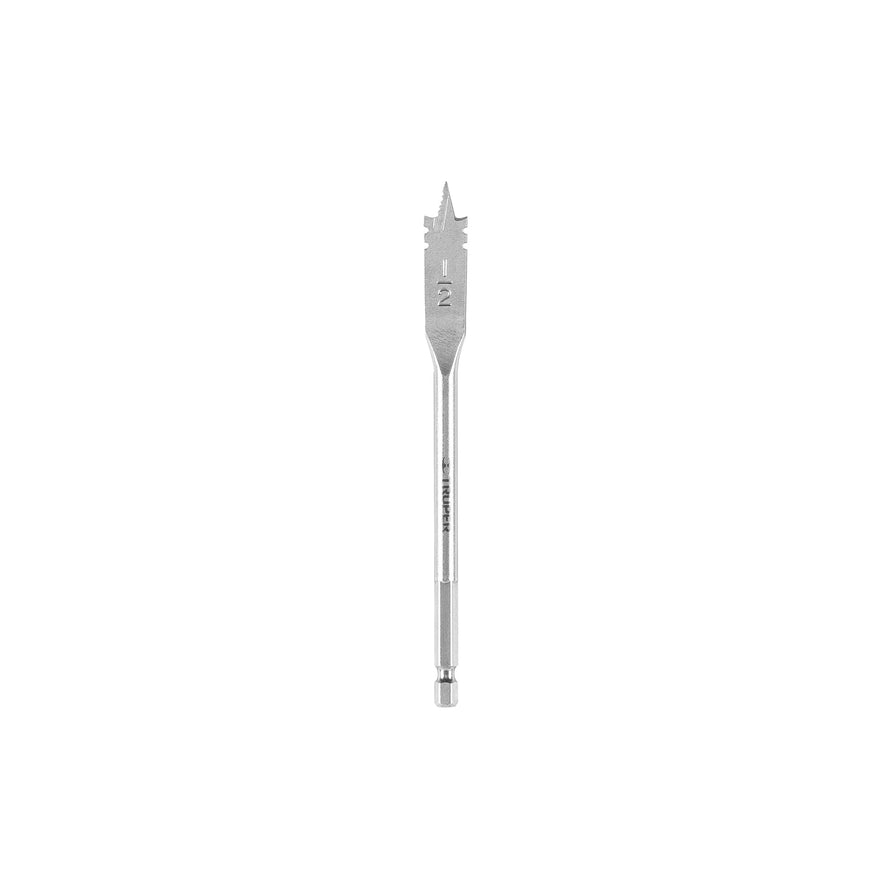 Broca plana de manita 1/2' para madera, Truper Caja con 6, 11372