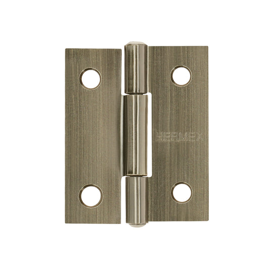 Bisagra rectangular 1-1/2' latón antiguo, Hermex Caja con 20, 46910