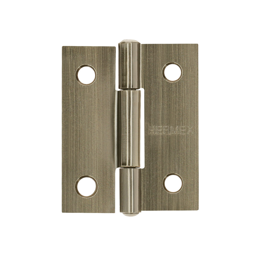 Bisagra rectangular 1-1/2' latón antiguo, Hermex Caja con 20, 46910