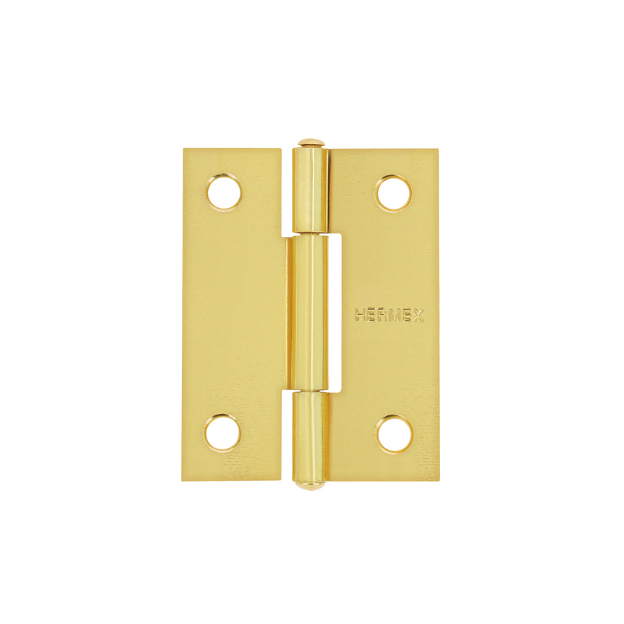 Bisagra rectangular 2' acero latonado, Hermex Caja con 20, 43194