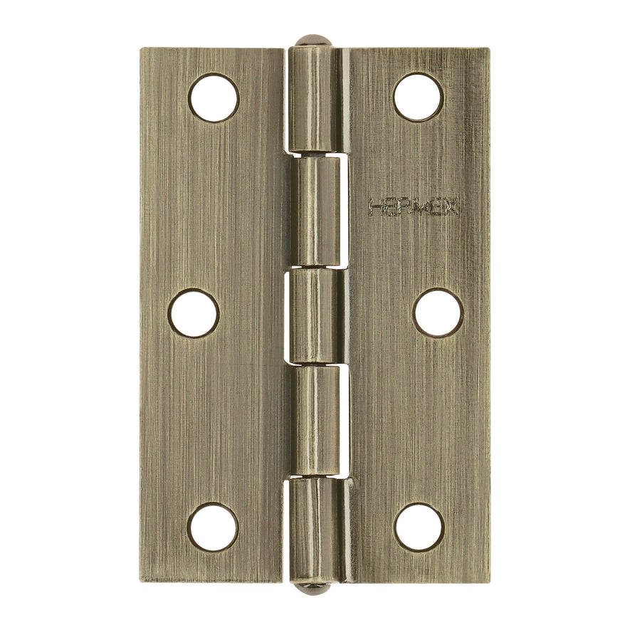 Bisagra rectangular 2-1/2' latón antiguo, Hermex Caja con 20, 46912