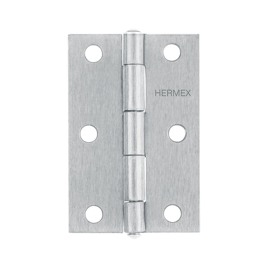 Bisagra rectangular 3' acero pulido, Hermex Caja con 20, 43189