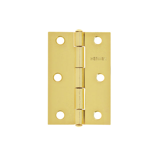 Bisagra rectangular 3' acero latonado, Hermex Caja con 20, 43196