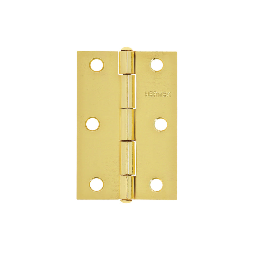 Bisagra rectangular 3' acero latonado, Hermex Caja con 20, 43196