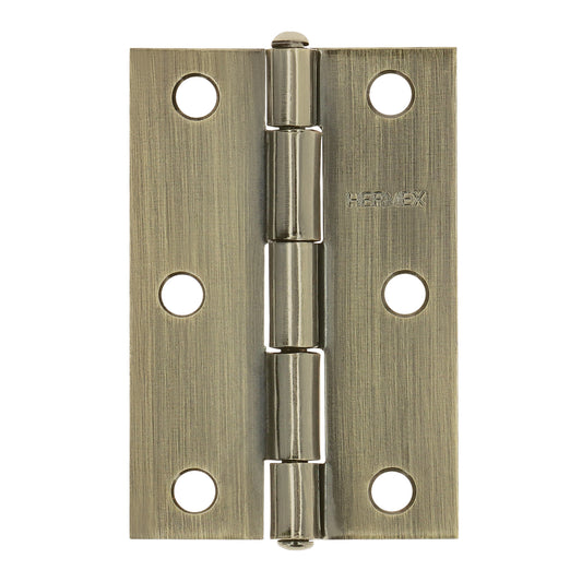 Bisagra rectangular 3' latón antiguo, Hermex Caja con 20, 46913