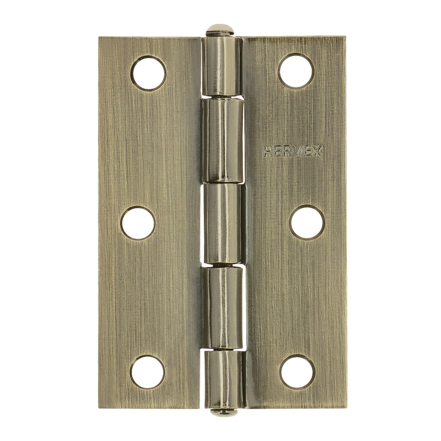 Bisagra rectangular 3' latón antiguo, Hermex Caja con 20, 46913