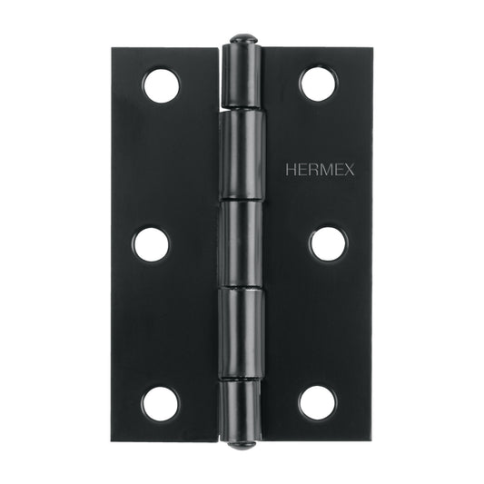 Bisagra rectangular 3' negra, Hermex Caja con 20, 45636