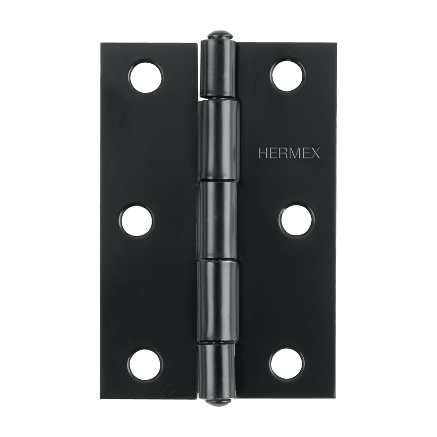 Bisagra rectangular 3' negra, Hermex Caja con 20, 45636