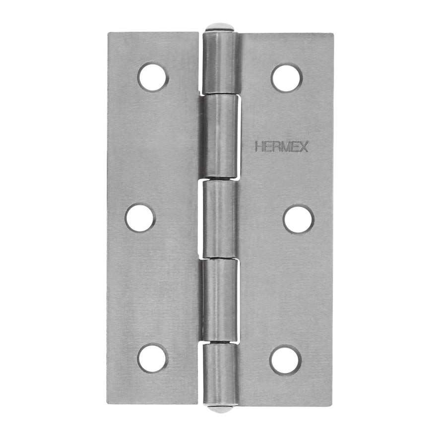 Bolsa con 2 bisagras rectangulares 3-1/2', acero pulido Caja con 6, 45686