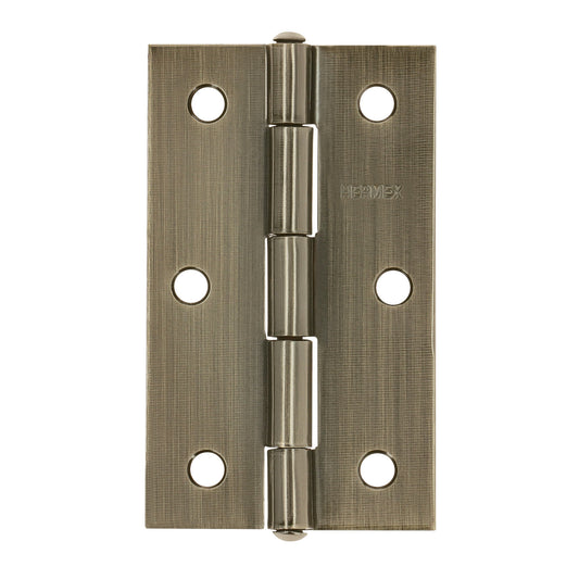 Bisagra rectangular 3-1/2' latón antiguo, Hermex Caja con 10, 46914