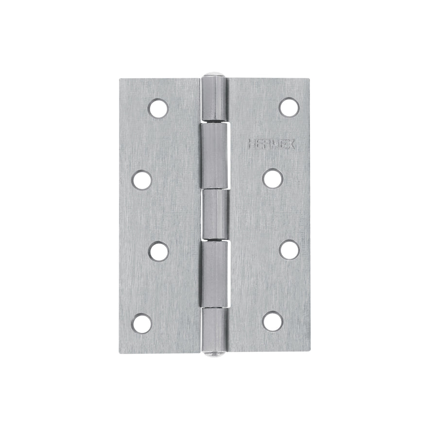 Bisagra rectangular 4' acero pulido, Hermex Caja con 10, 43191