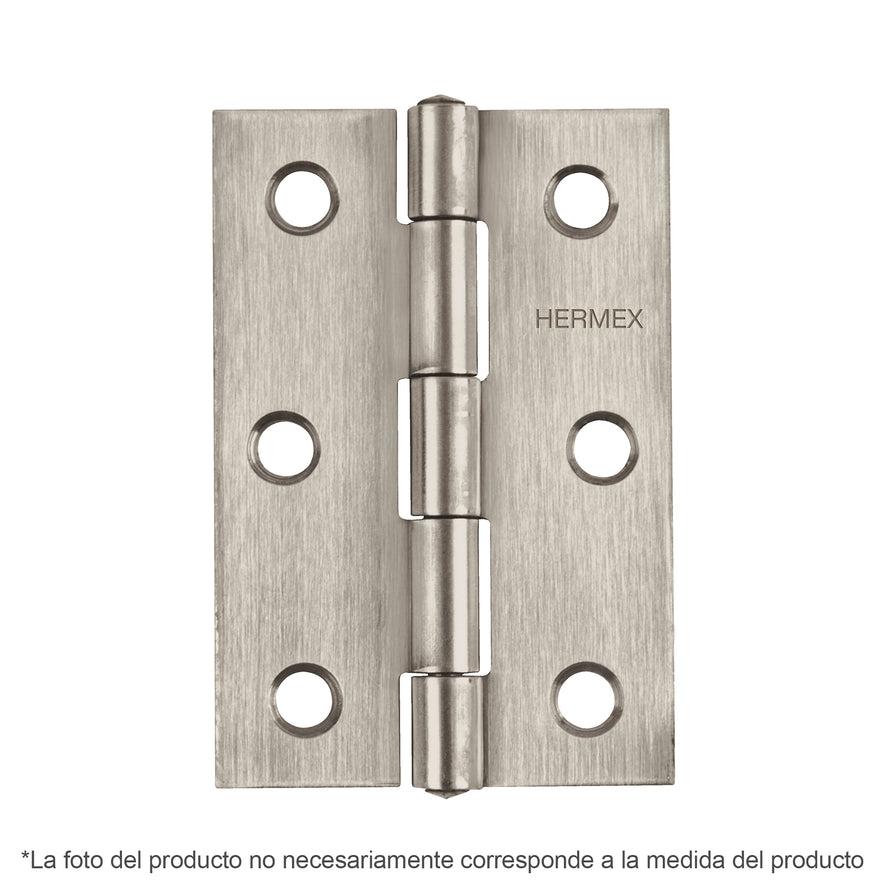 Bisagra rectangular 4' acero inoxidable, Hermex Caja con 10, 43205