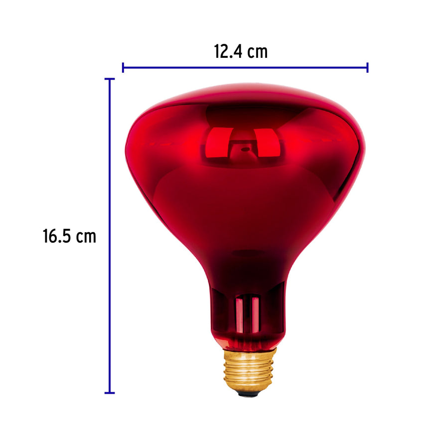 Lámpara incandescente de calor, BR40 270 Watts, rojo Caja con 4, 48324