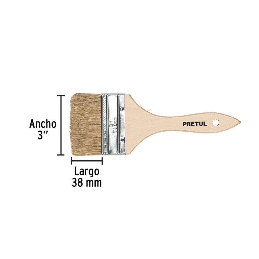 Brocha uso general de 3' con mango de madera, Pretul Caja con 12, 24475