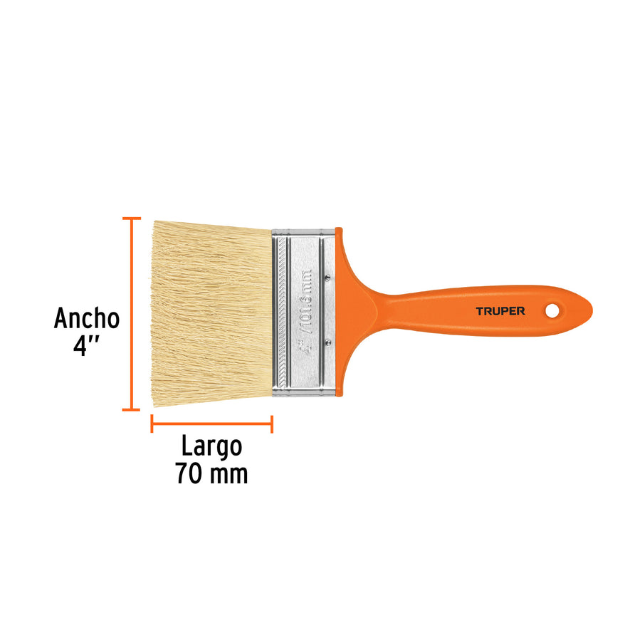 Brocha para encalar e impermeabilizar de 4', mango plástico Caja con 6, 14492