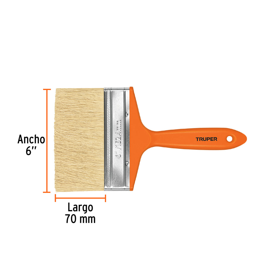 Brocha para encalar e impermeabilizar de 6', mango plástico Caja con 6, 14494