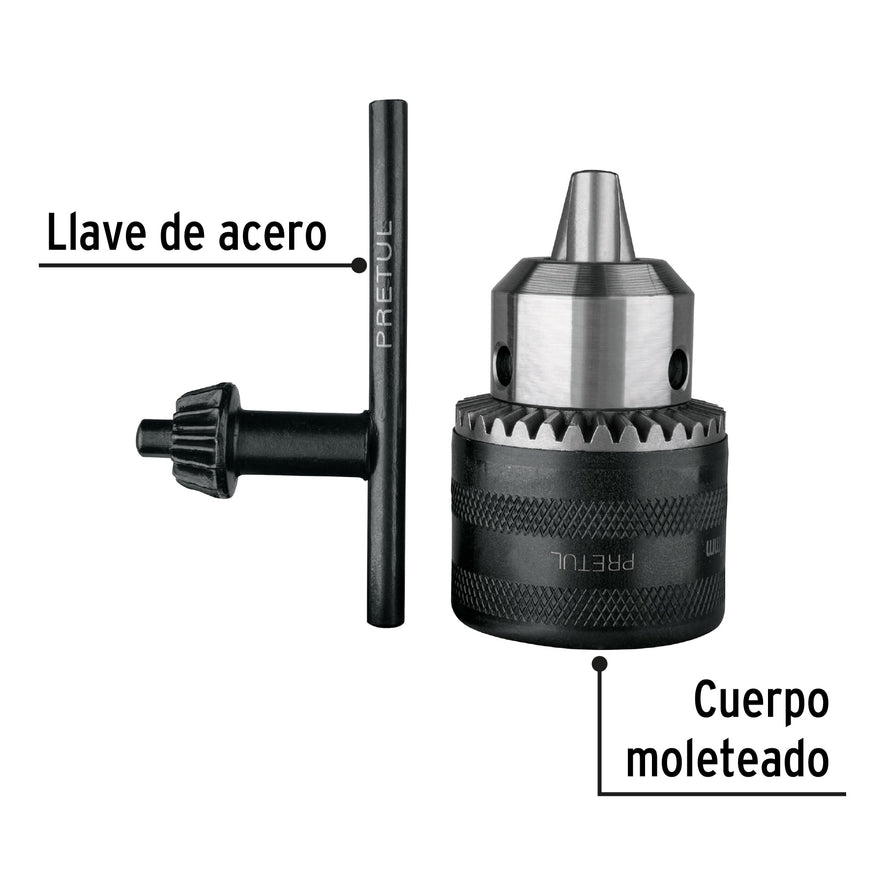 Broquero de 1/2' con llave, PRETUL Caja con 6, 27038